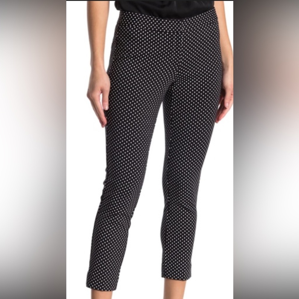 Amanda & Chelsea Women’s Work Pants Size 8, Black & White Polka Dot, Officewear